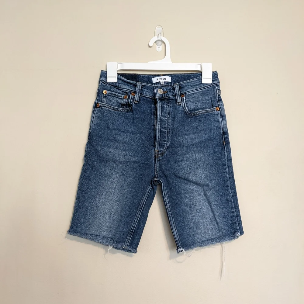Re/Done 80’s Long Short In Blue Size 26 Retro Casual Beach Vacation Coastal